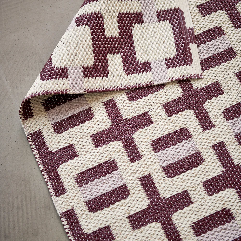 Tom tæppe Burgundy/Cream/Pale Rose 70 x 120 cm