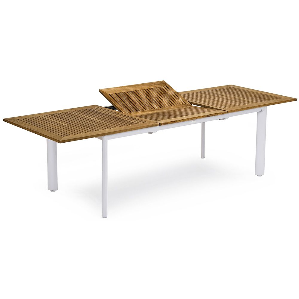 Hillerstorp, Nydala Spisebord 96X200-280 Cm Hvid/Teak