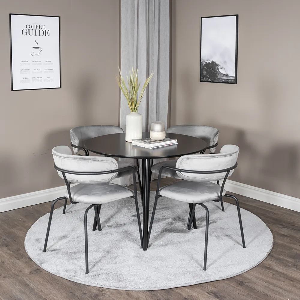 Arrow spisebordsstol grå 2-pak 