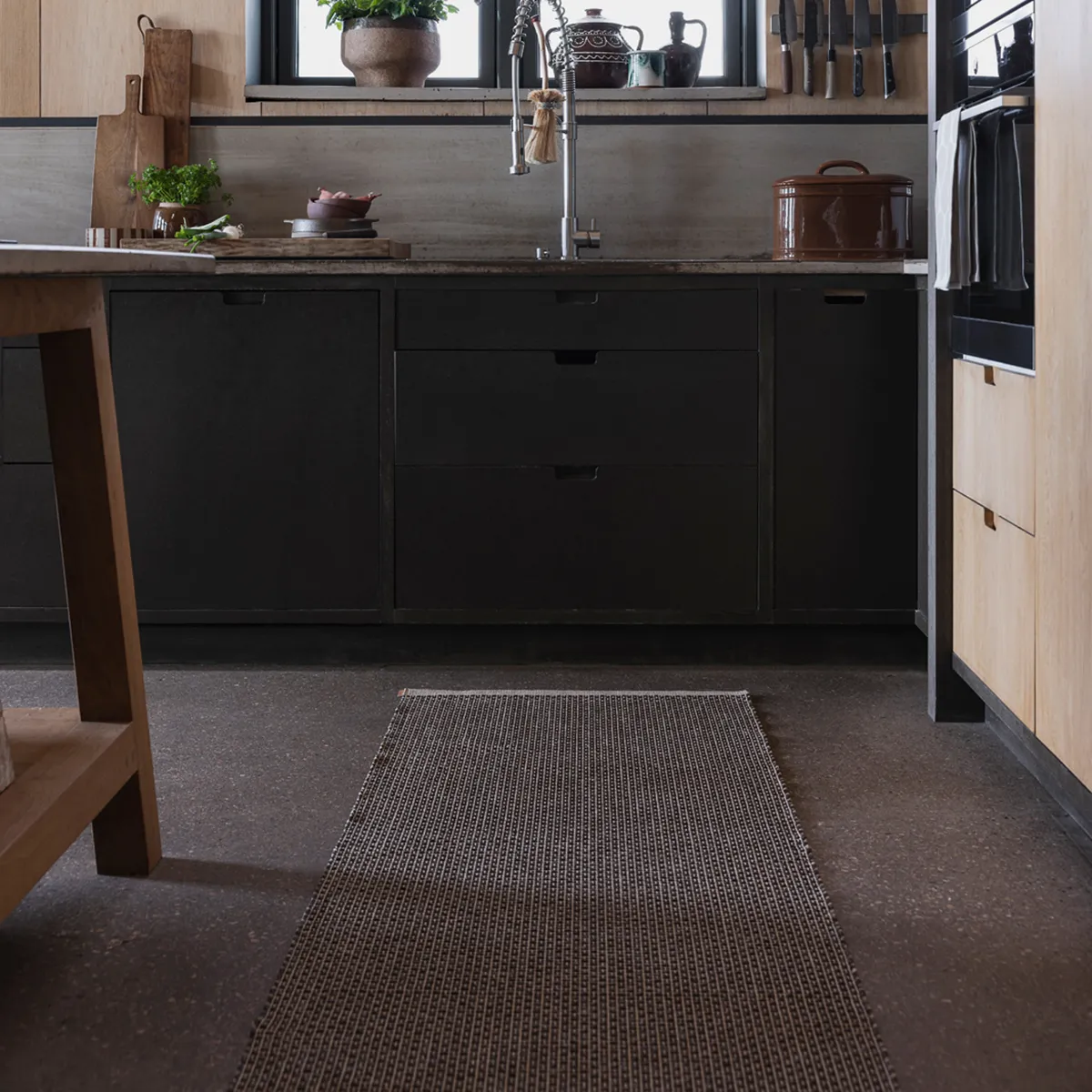 Vaskbar Plastmåtte NILS Dark Brown 70x120 cm