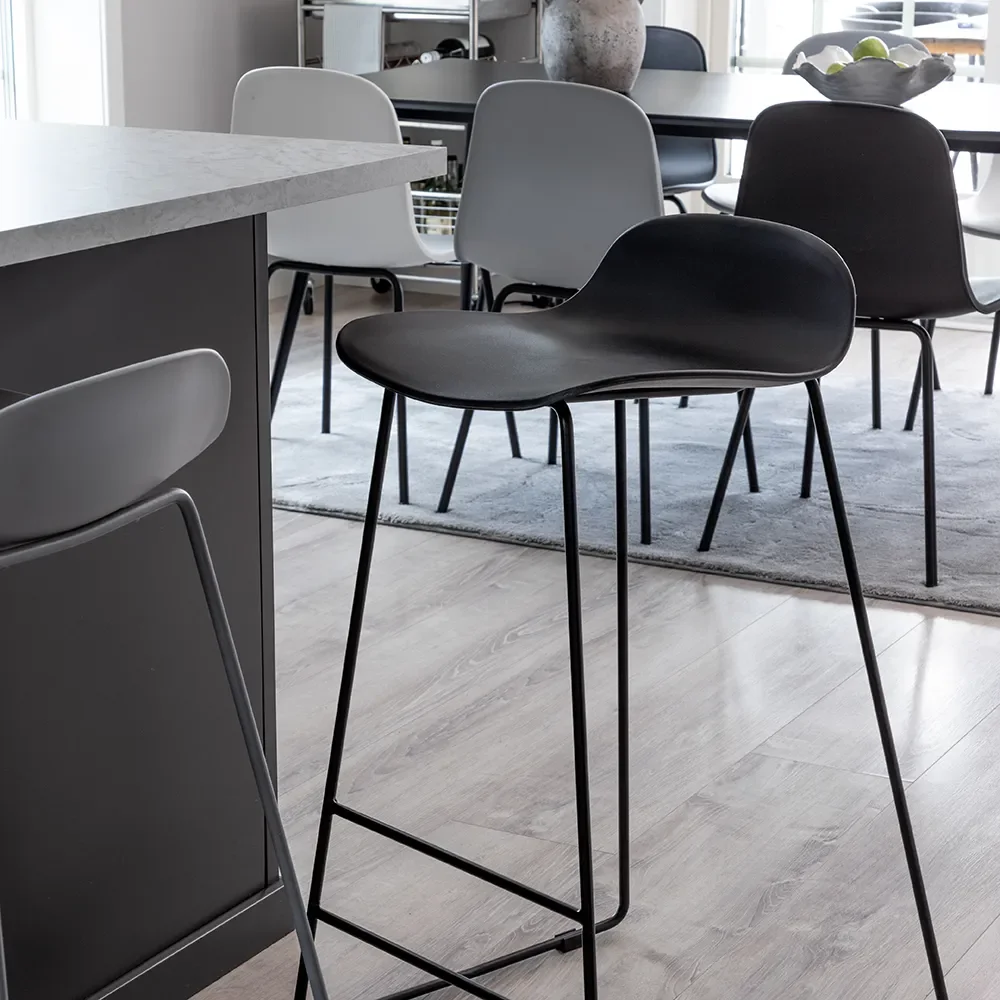 Wave barstol sort 2-pak 