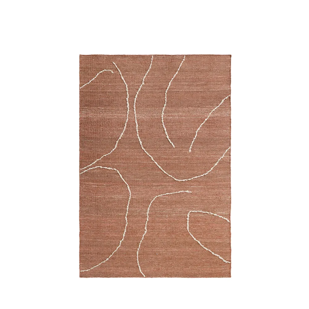 Håndvævet Tæppe i Jute Gesso Terracotta 140x200 cm