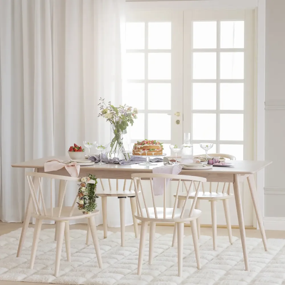 Yumi spisebord 190x90 cm hvidpigmenteret