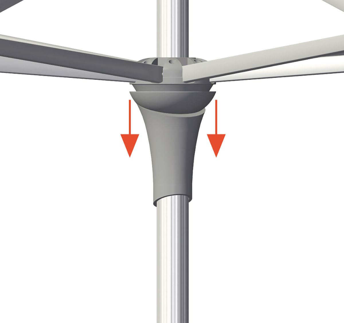 Alu-Smart Parasol 250 cm Kat.2 157 Stone Grey