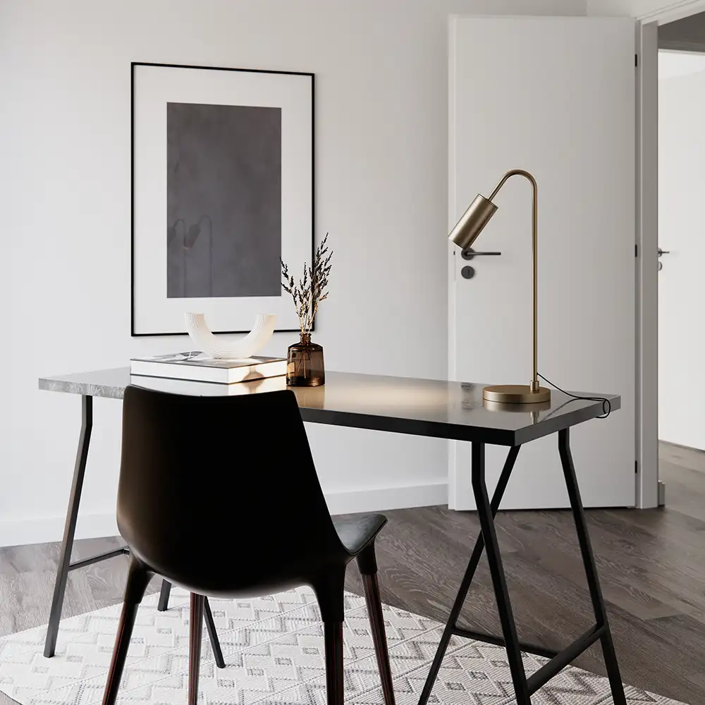 Curve Bordlampa Guld