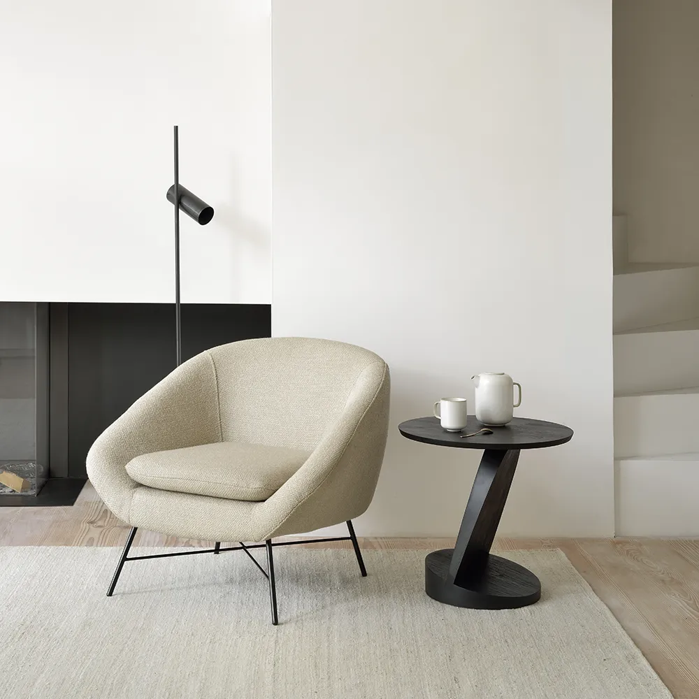 Oblic Side Table Sortlakeret teak