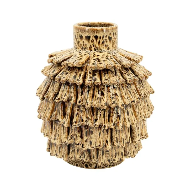 By-Boo, Frappe small Vase 23,5x23x26,5 cm Lertøj Brun