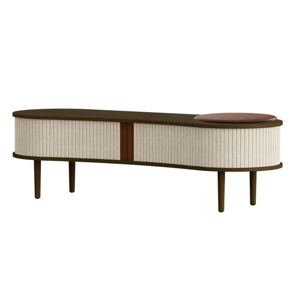 Audacious TV-bord Mørk Eg/White Sands