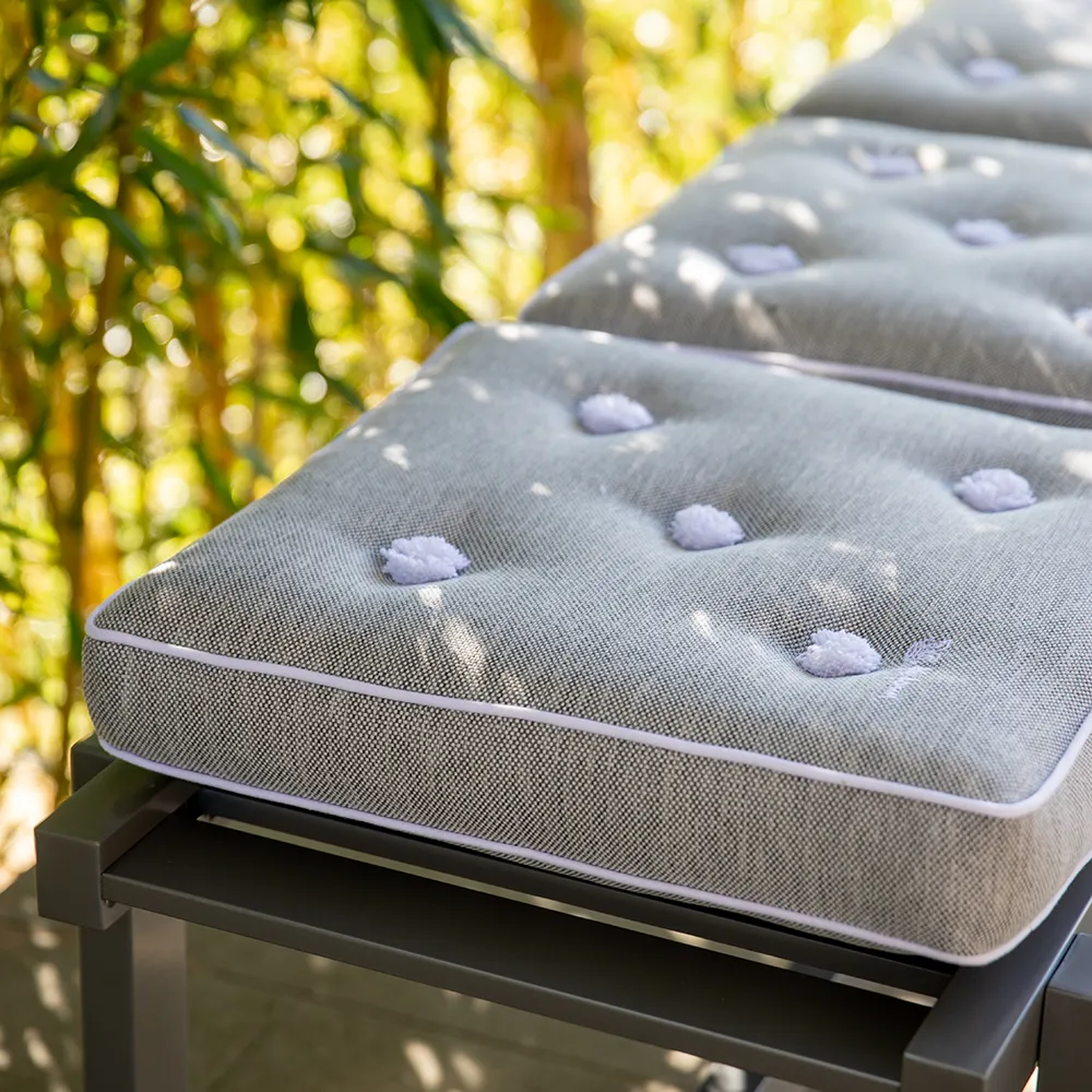 135cm Bænk aluminium grå 