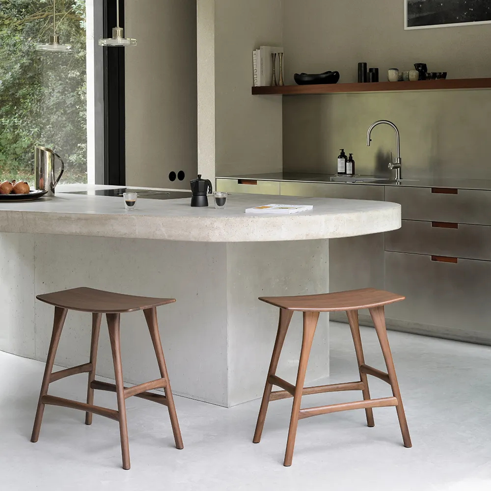 Osso Barstol lav Brunlakeret teak