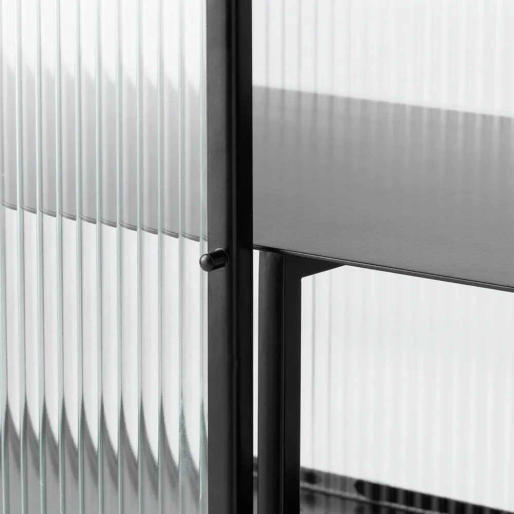 Haze Sideboard - Reeded glass - Black
