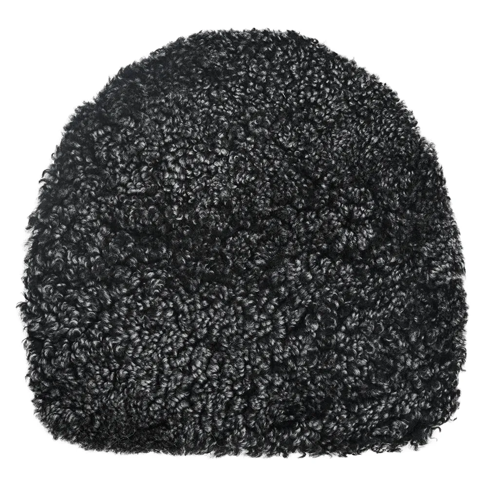 Curly Siddepude i fårskind 36 cm Dark Grey