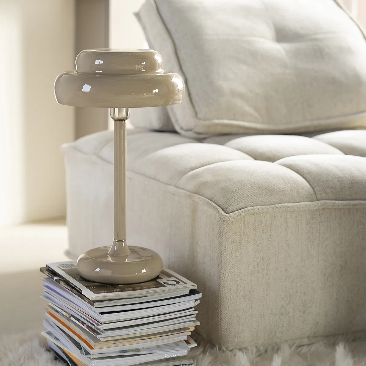 Dæmpbar bordlampe Pomm Beige H 47,5 cm