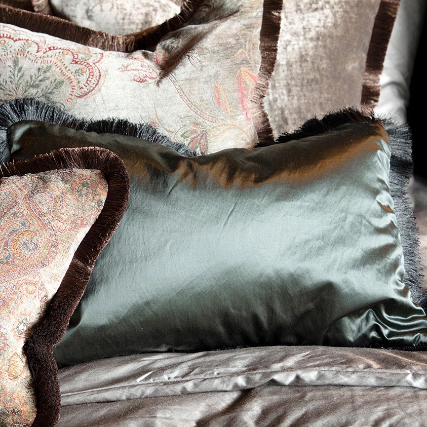 Dorsia Green Pudebetræk Fringe 50x50 Artwood