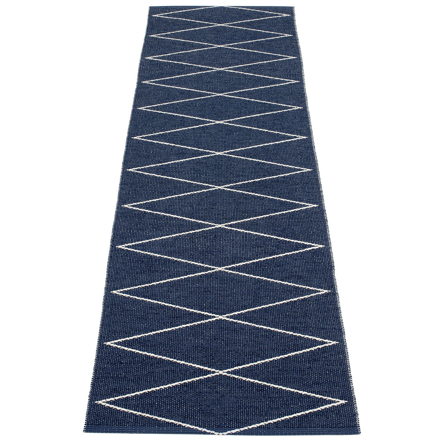 Pappelina, Max tæppe 70x240 cm darkblue / vanilla