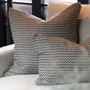 Casa pudebetræk linen/sort 50x50 cm