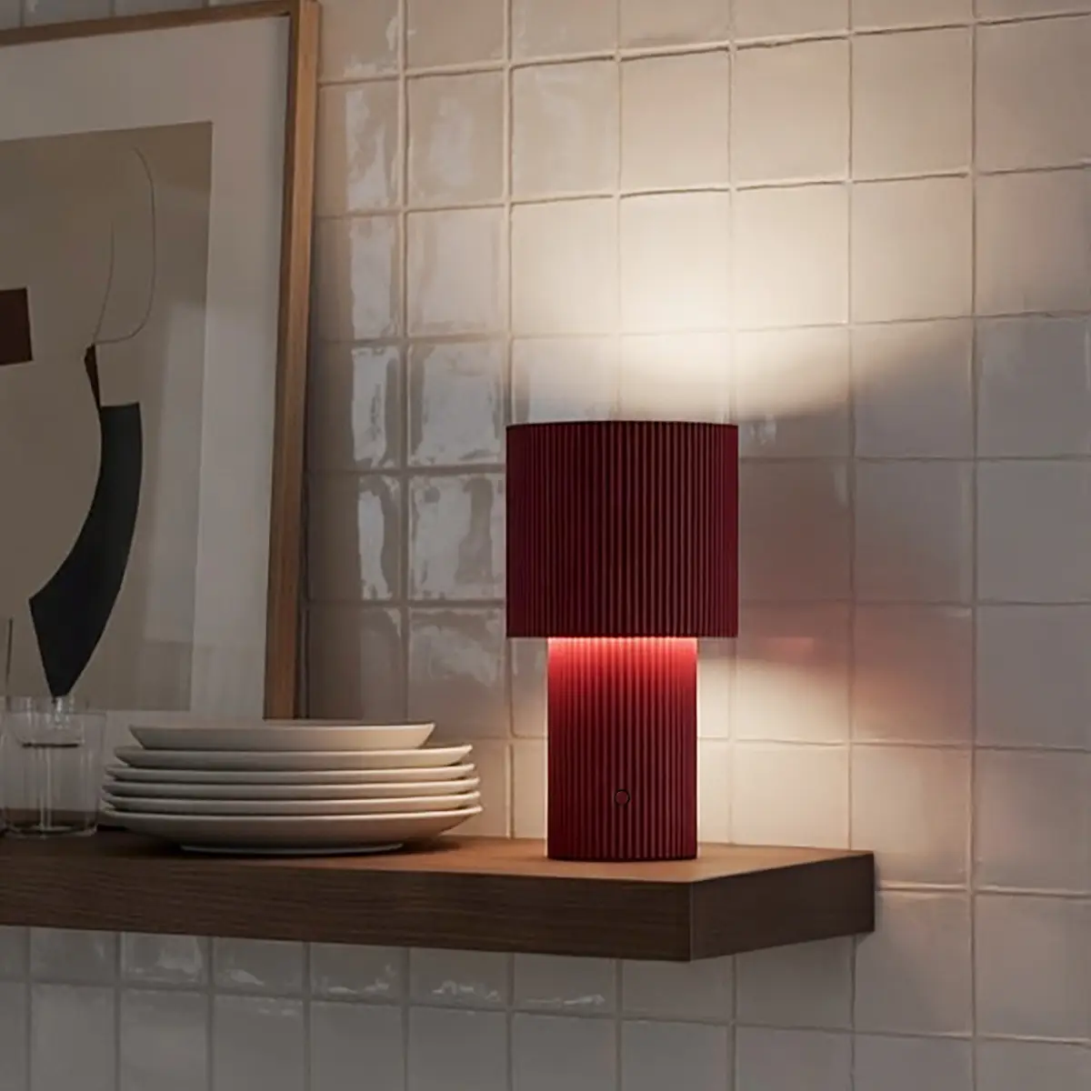 Iluma bærbar bordlampe Ø12,2 x H22,1 cm Metal Rød