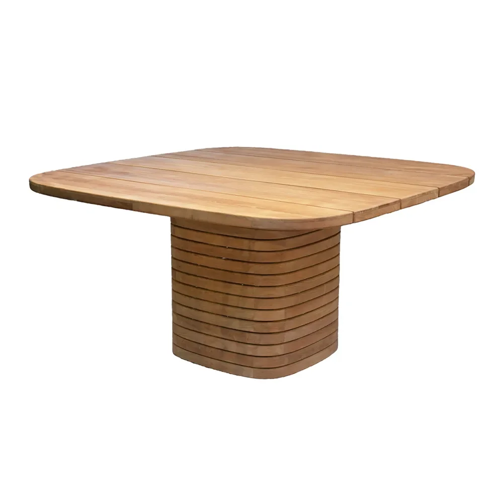 Mellow matbordstel kvadratisk f/bordsskiva 144x144 cm Teak