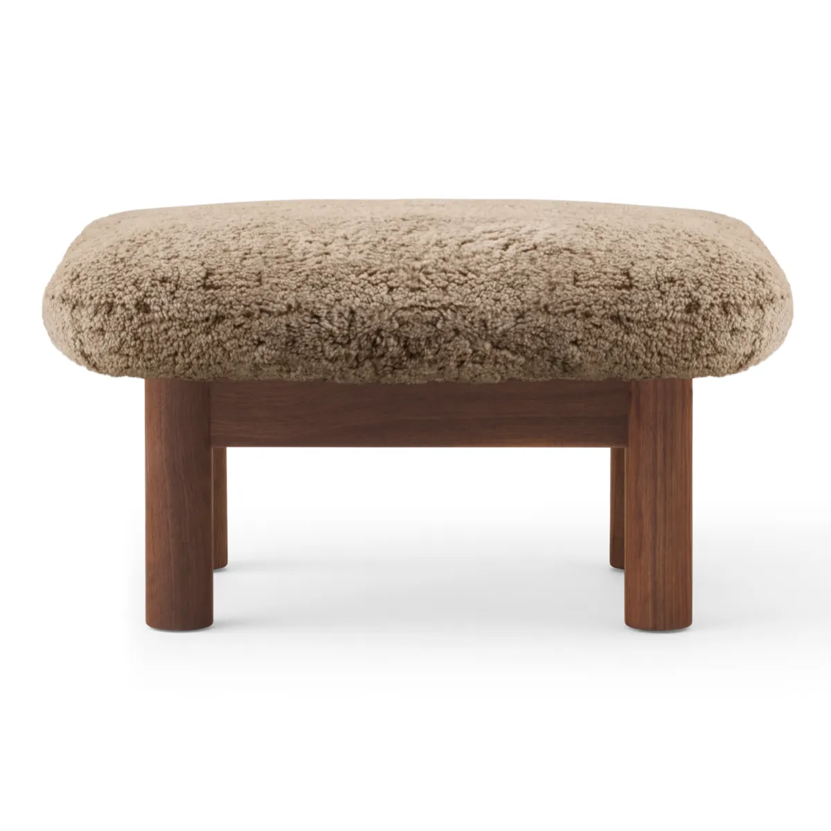 Brasilia skammel massiv valnød Sheepskin Nevotex Sahara