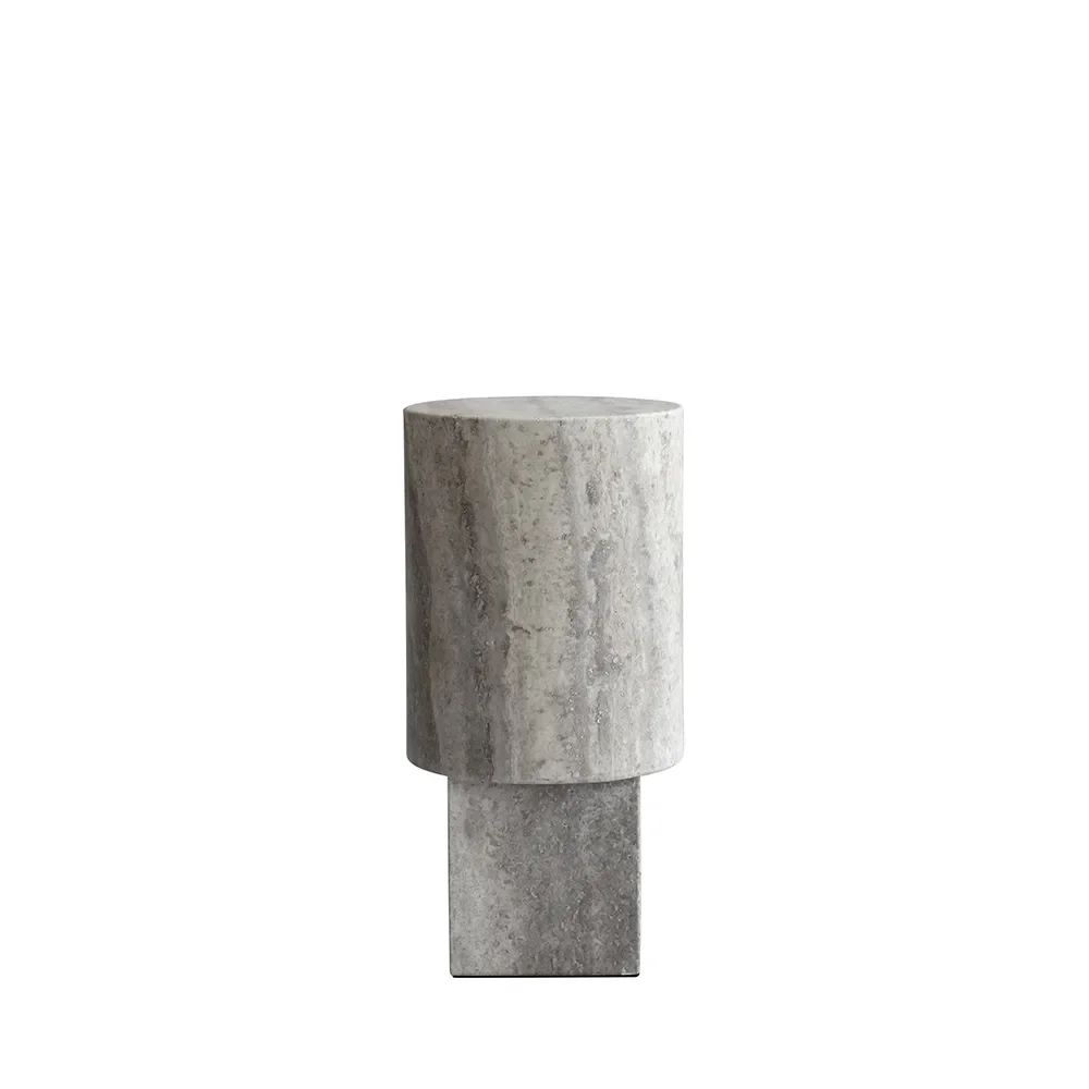 101 Copenhagen, Column bord – Sølvfarvet travertin