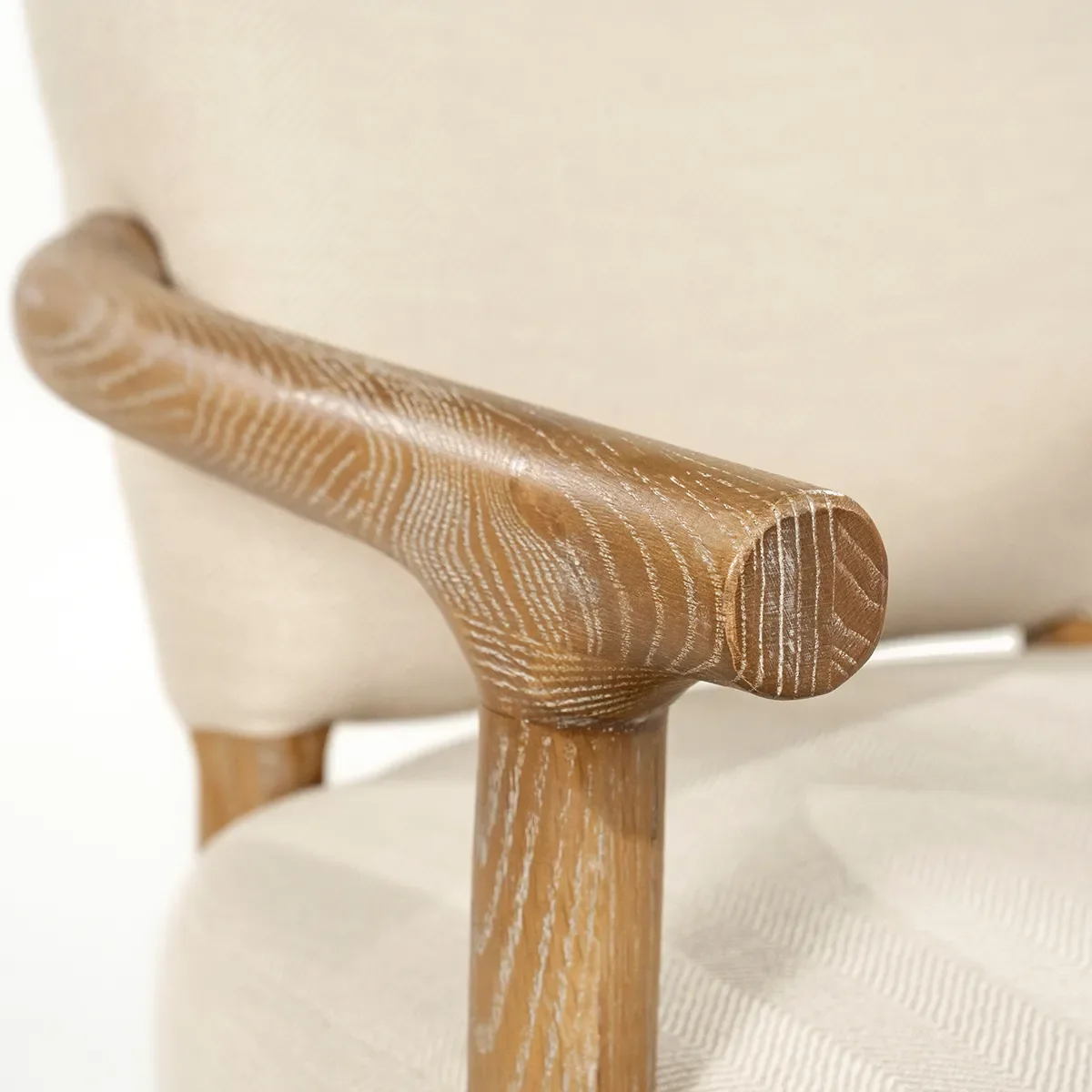 Lænestol i Asketræ Glenn Herringbone Beige