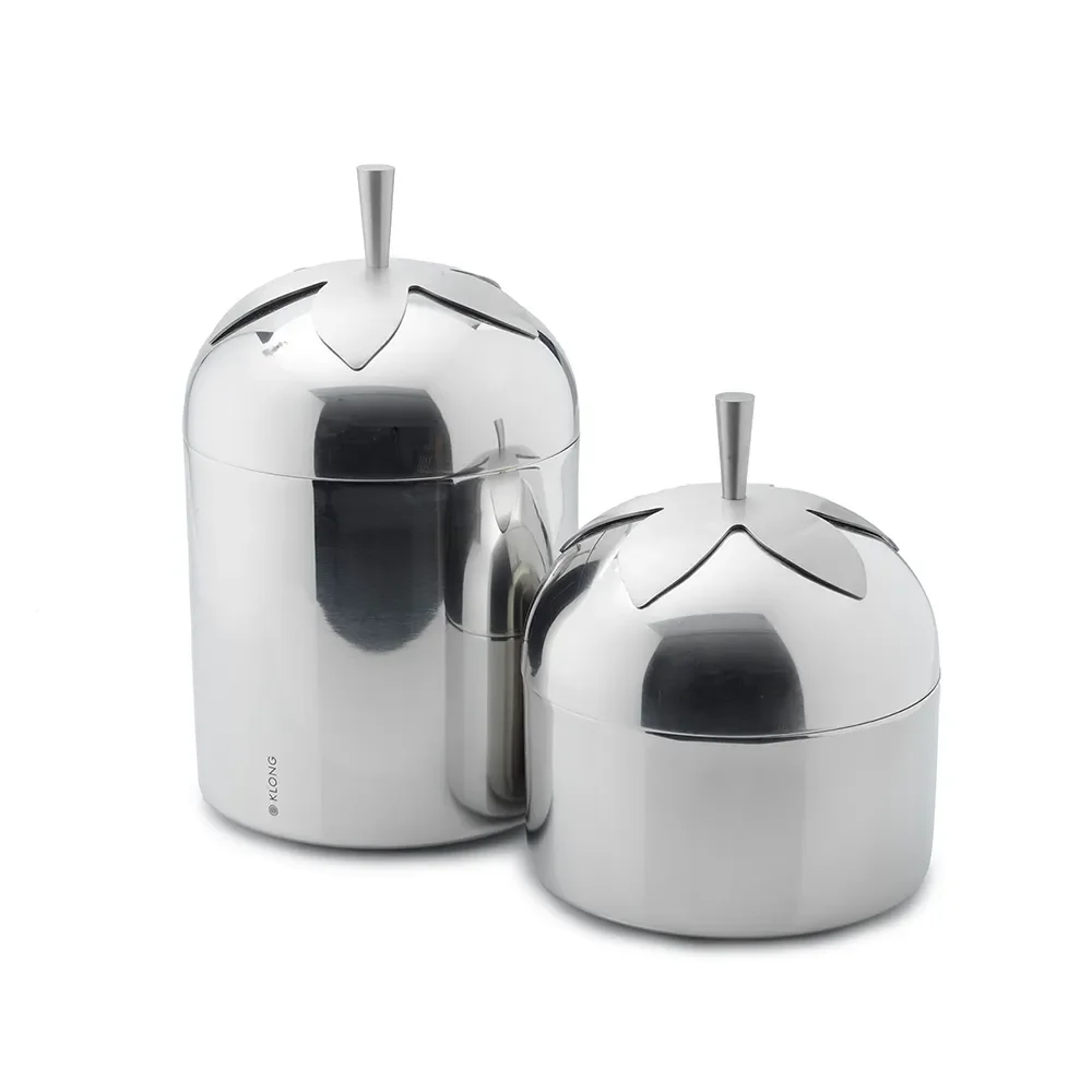 Blad Kaffe og Te Dåse Steel Small
