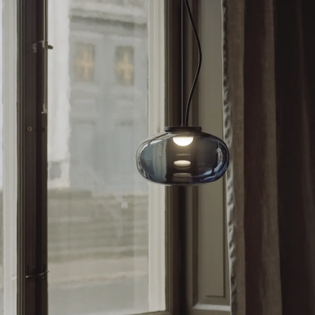 Karl-Johan Pendel Ø23 Røget Glas