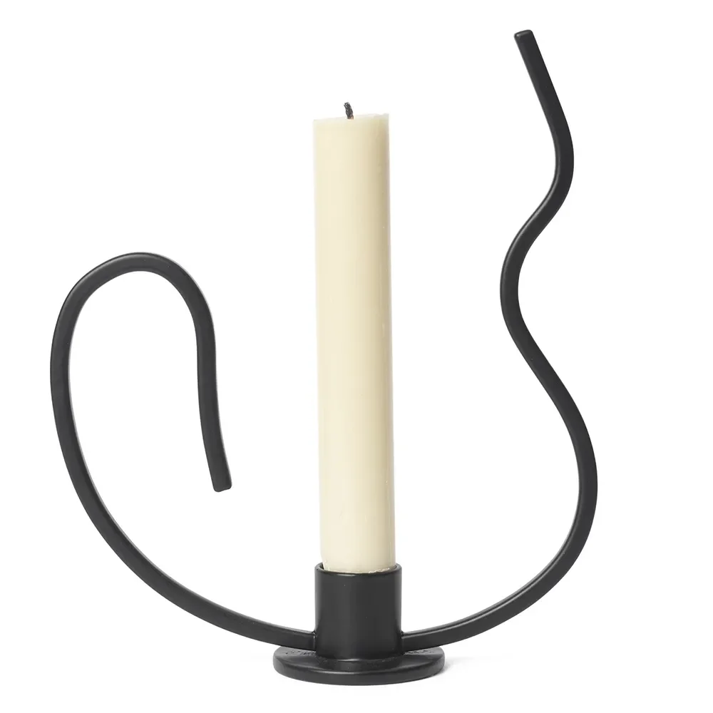 Ferm Living, Valse Lysestage lav Black