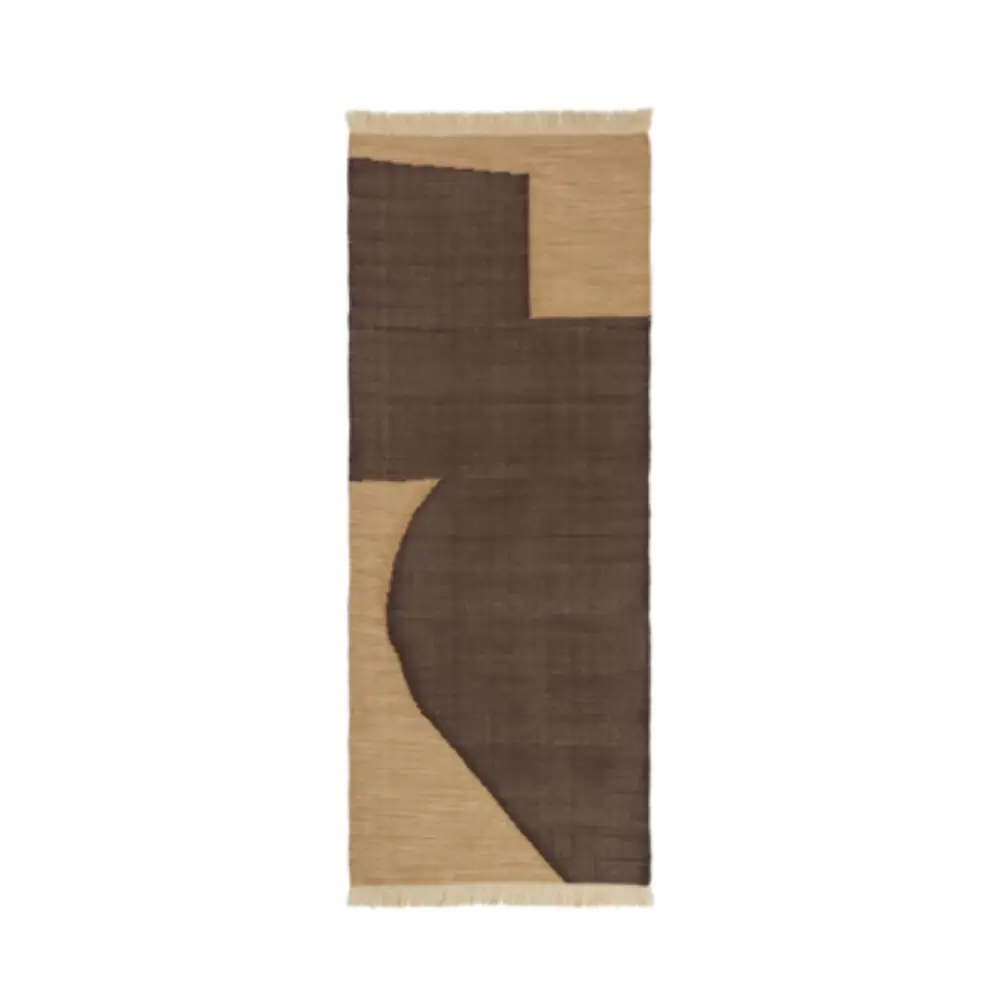 Ferm Living, Forene Tæppe 80x200 cm - Tan/Chokolade
