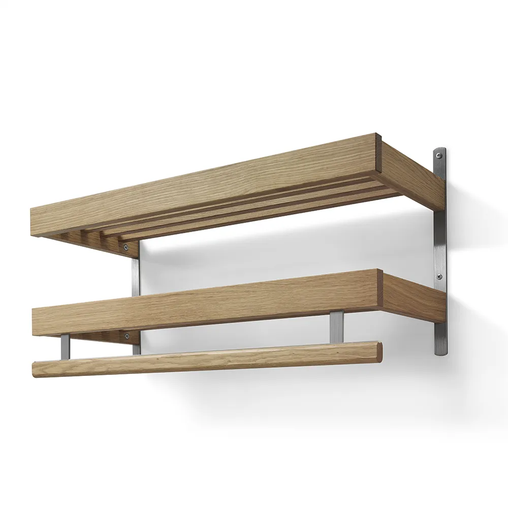 Oscarssons Möbel, Nadja Hattehylde 80 cm 2 niveauer Olieret eg/Grundstål