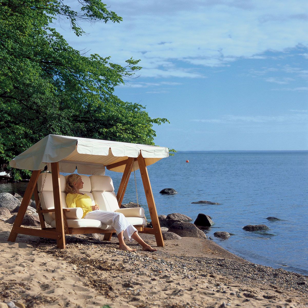 Dalom hængesofa brun fyrretræ 