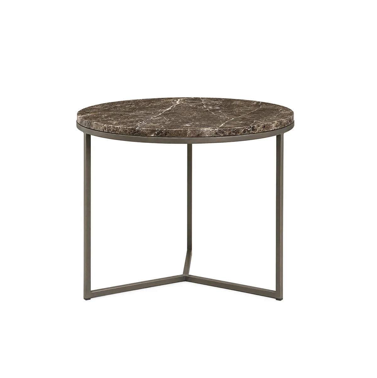 Sidebord i Marmor Cedes Marble Ø 60 cm Ash brown