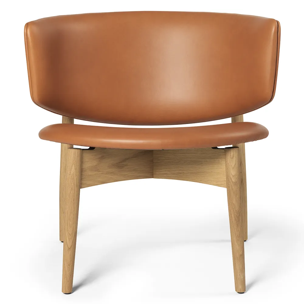 Ferm Living, Herman Loungestol Envy Leather - Oak/Cognac