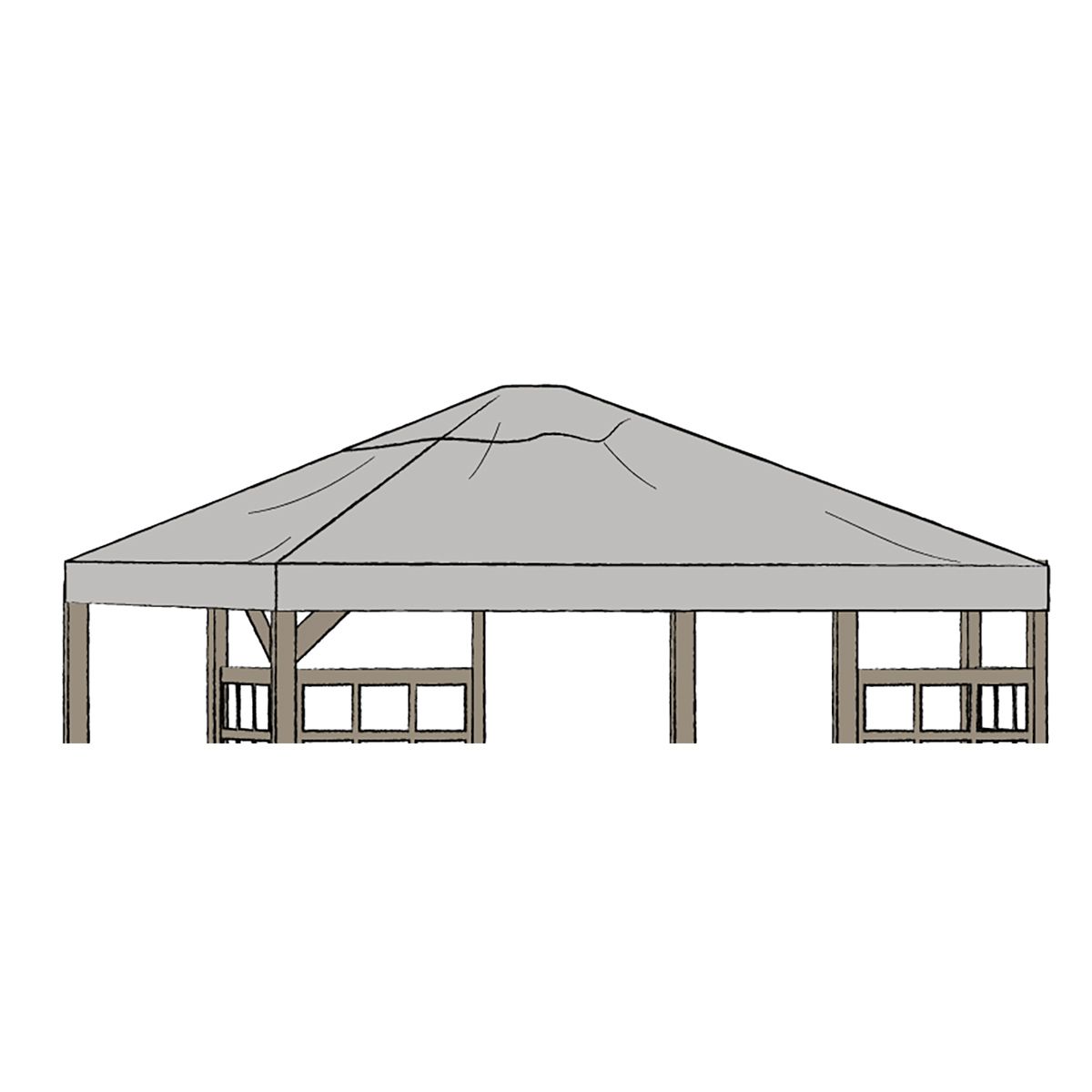 Brafab, Hov pavillontag 350x350 cm grå