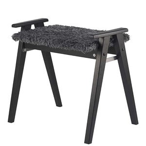 Alme Stool Sortbejdset eg/fåreskindslook mørkegrå