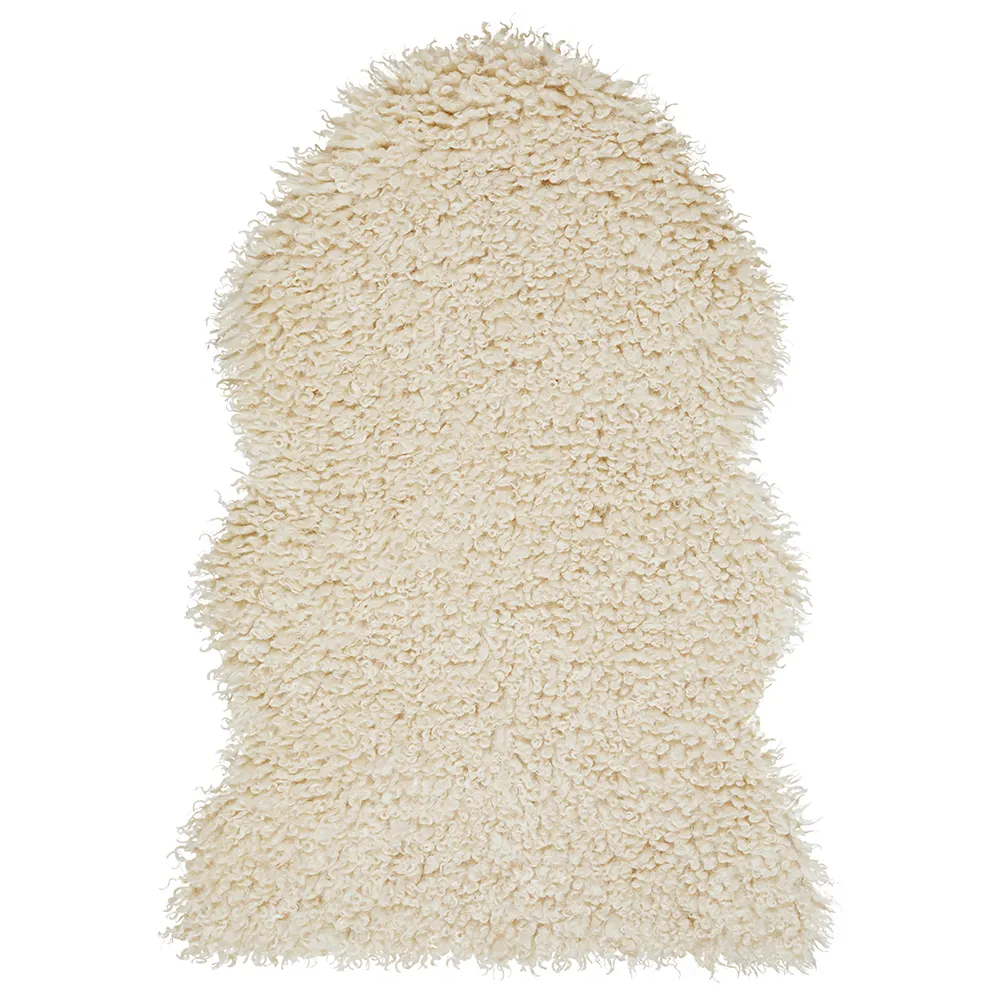 Skinnwille, Wooly tæppe 60x90 cm Beige