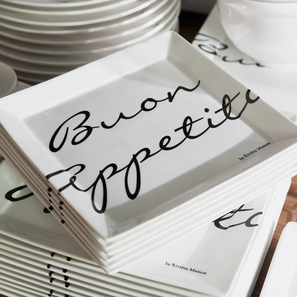 Buon Appetito firkantet tallerken 22 x 22 cm