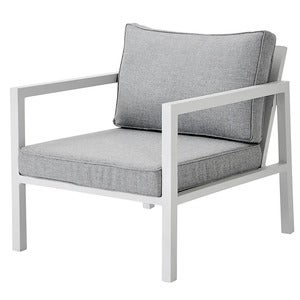 Belfort lænestol   inklusive puder hvid / Peral Grey