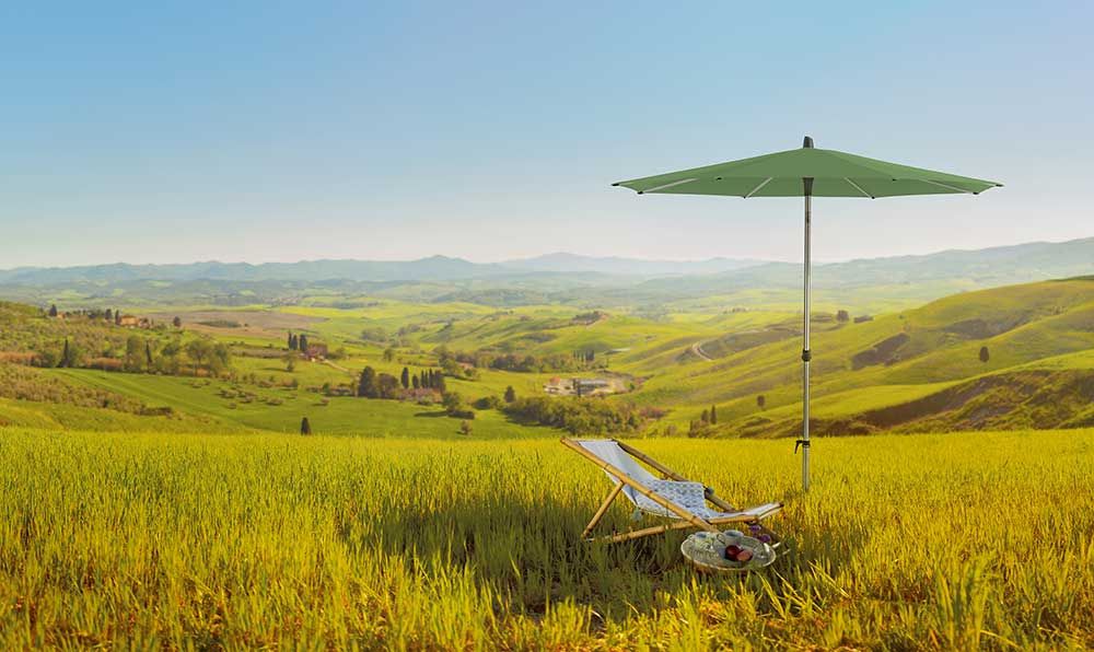 Alu-Smart Parasol 250 cm Kat.2 157 Stone Grey