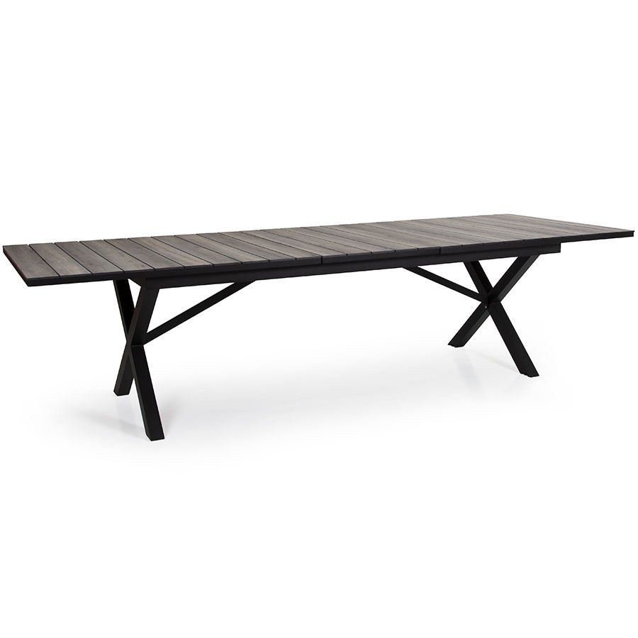 Hillmond udtræksbord 100x238-297 cm sort/natur