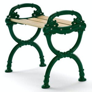 Byarum skammel ender: grøn / træ: imprægneret fyr