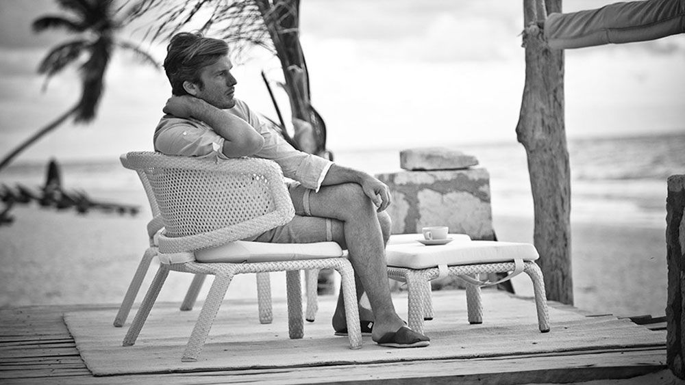 Seashell skal-loungestol hvid 