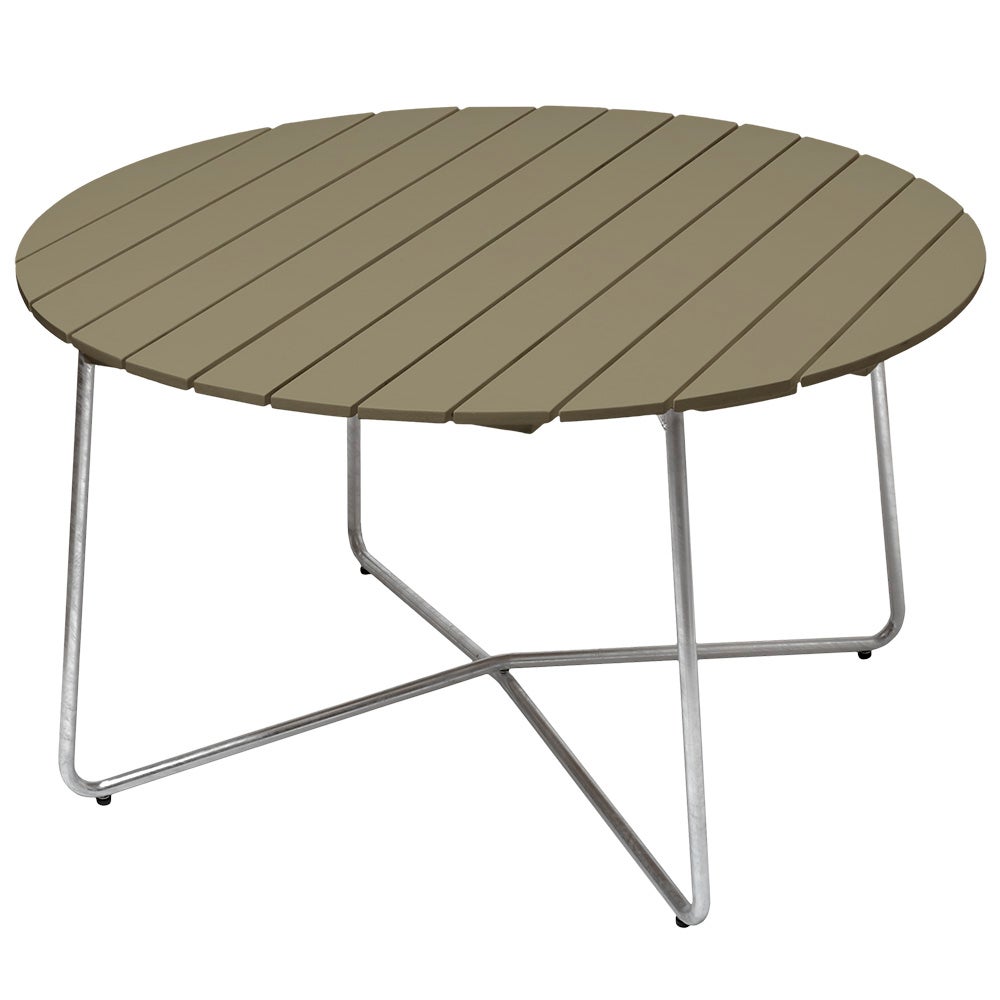 Grythyttan Stålmöbler, Bord 9A 120 Grønlakeret eg / varmgalvaniseret ramme