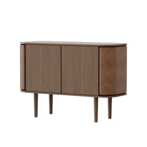 Treasures skab med 2 låger, mørk eg/Brown Faux leather