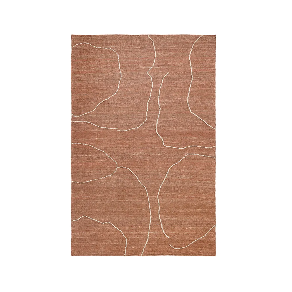Ferm Living, Håndvævet Tæppe i Jute Gesso Terracotta 200x300 cm