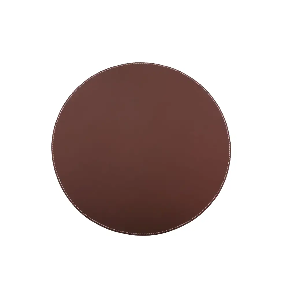 Dækkeserviet Ø: 38 cm Brun læder