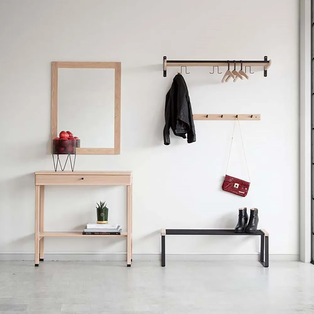 Cora hattehylde 90 cm Hvidolieret eg