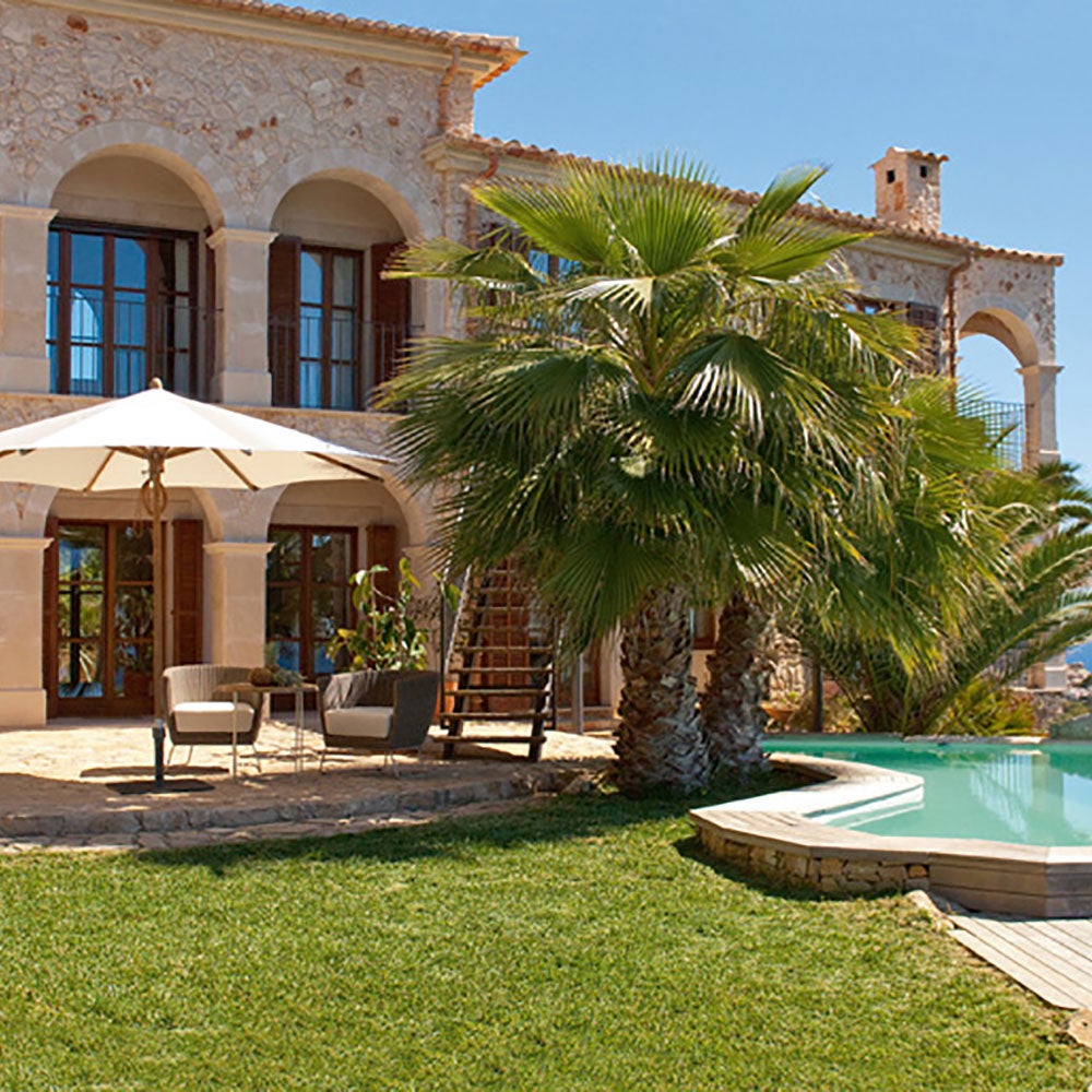 Teakwood parasol 300 cm Kat.5 601 Waterfall