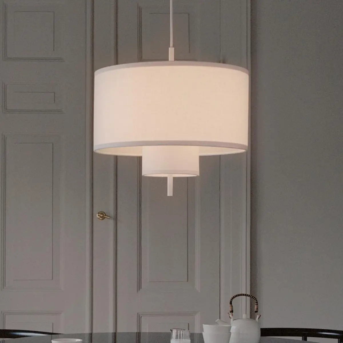 Margin Pendel Ø50 Hvid Canvas