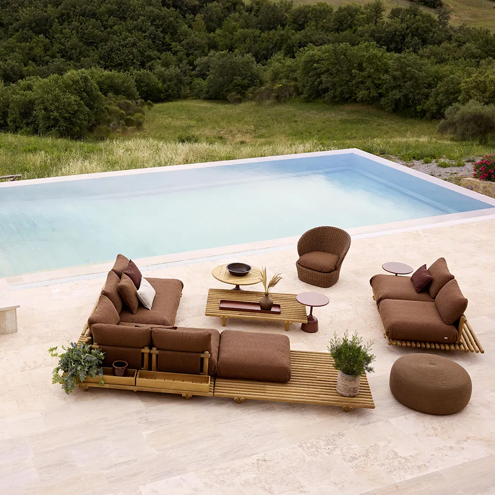 Sticks sofa m/chaiselong Teak/desert sand